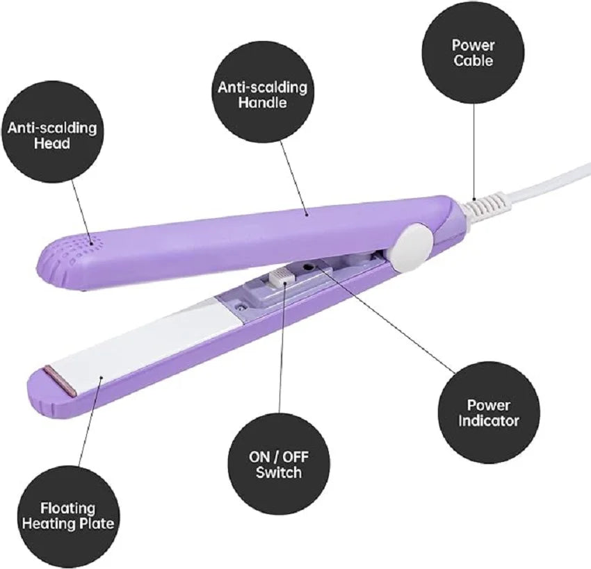 Mini cute portable 2 in 1 Travel Hair Straightener and Curler