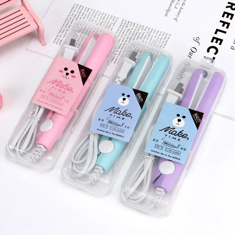 Mini cute portable 2 in 1 Travel Hair Straightener and Curler